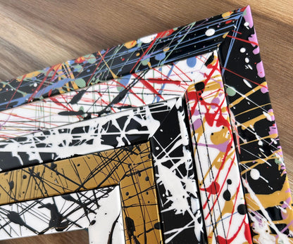 Bespoke Pollock Paint Splatter High Gloss Abstract Photo Frames